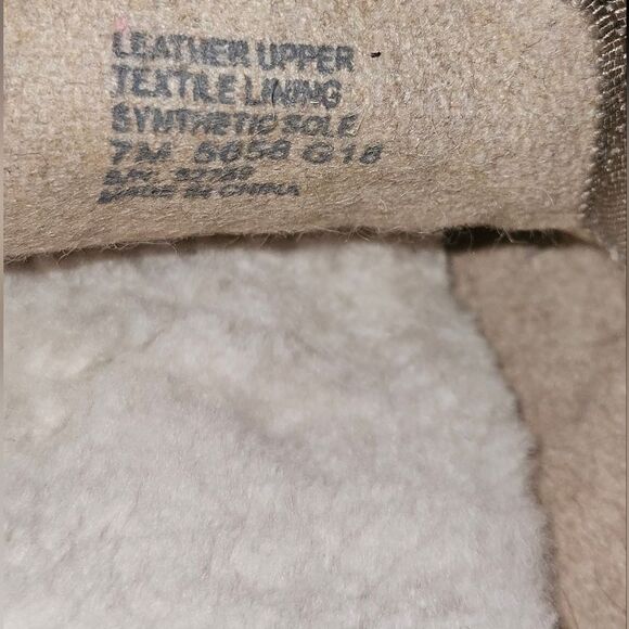 Tory Burch Suede Leather Shearling Lined Quilted Slip-on Flats Khaki Size 7 - Picture 7 of 10